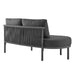 Modway Porta Left-Arm Facing Outdoor Aluminum Modular Piece in Charcoal Anthracite - side view