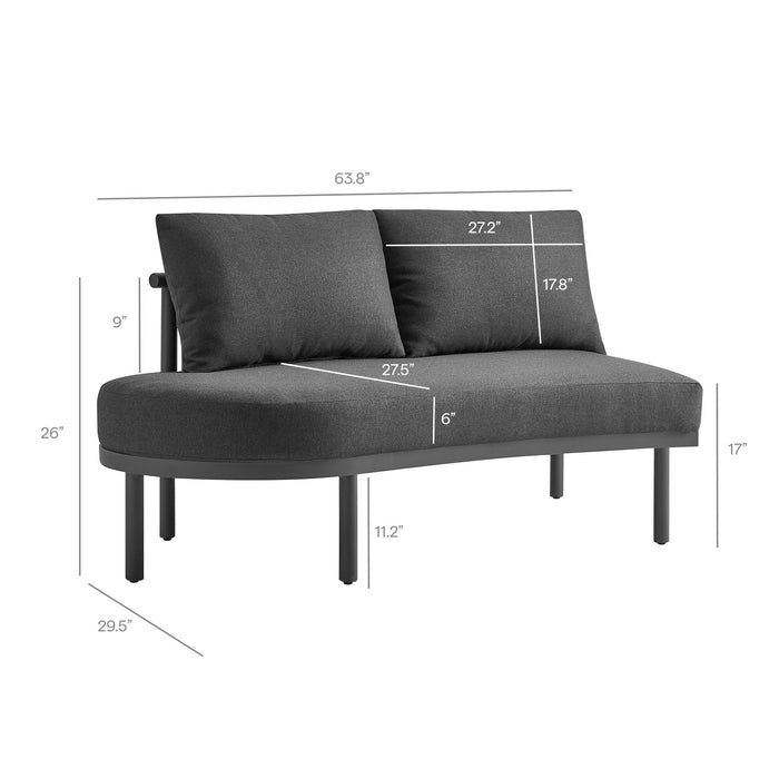 Modway Porta 4 Piece Outdoor Aluminum Modular Sofa Set - dimensions and specifications 29
