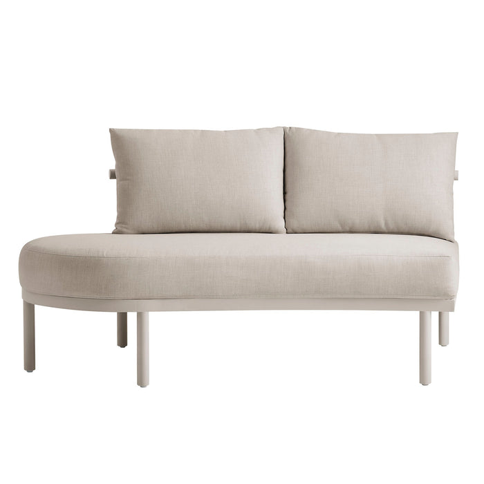 Modway Porta Left-Arm Facing Outdoor Aluminum Modular Piece in Khaki Stone - detail view