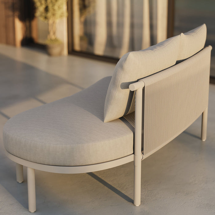 Modway Porta Right-Arm Facing Outdoor Aluminum Modular Piece in Khaki Stone - lifestyle view 11