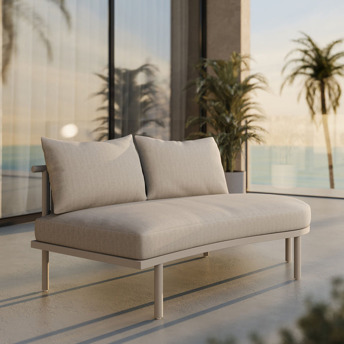 Modway Porta Right-Arm Facing Outdoor Aluminum Modular Piece in Khaki Stone - lifestyle view 13