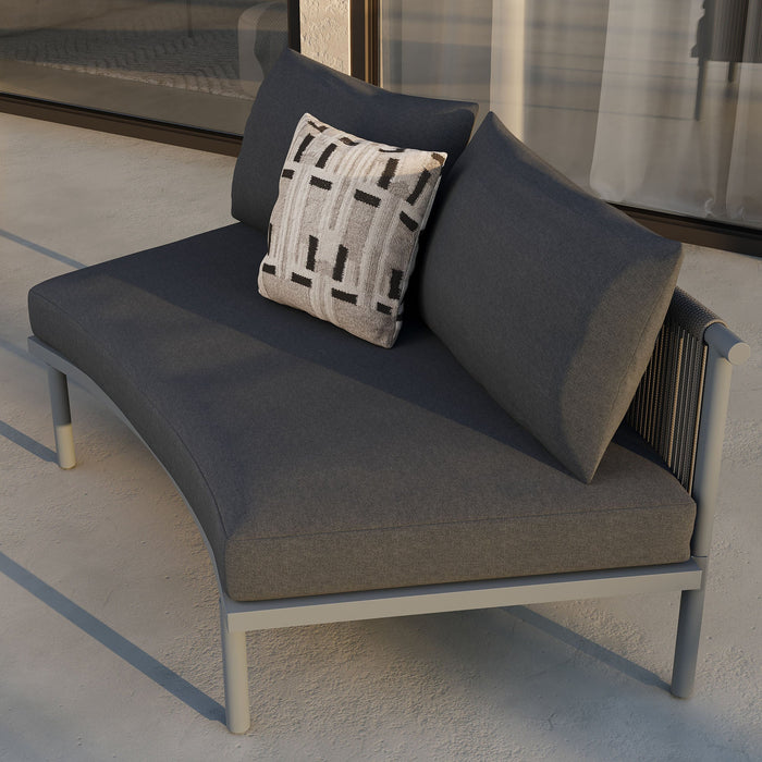 Modway Porta Armless Outdoor Aluminum Modular Piece in Charcoal Anthracite - lifestyle view 12