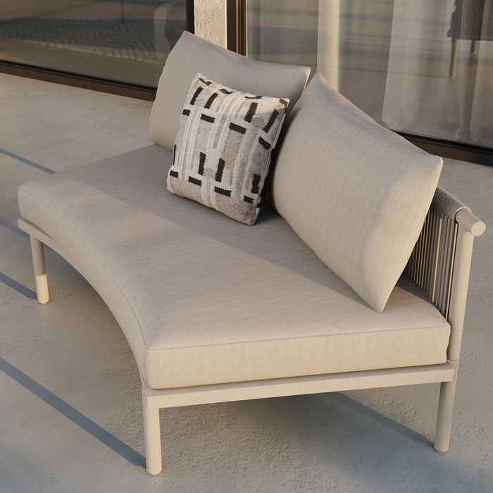 Modway Porta Armless Outdoor Aluminum Modular Piece in Khaki Stone - lifestyle view 11
