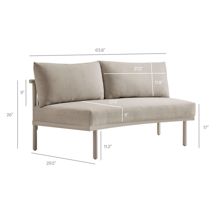 Modway Porta 3 Piece Outdoor Aluminum Modular Sofa - dimensions and specifications 22