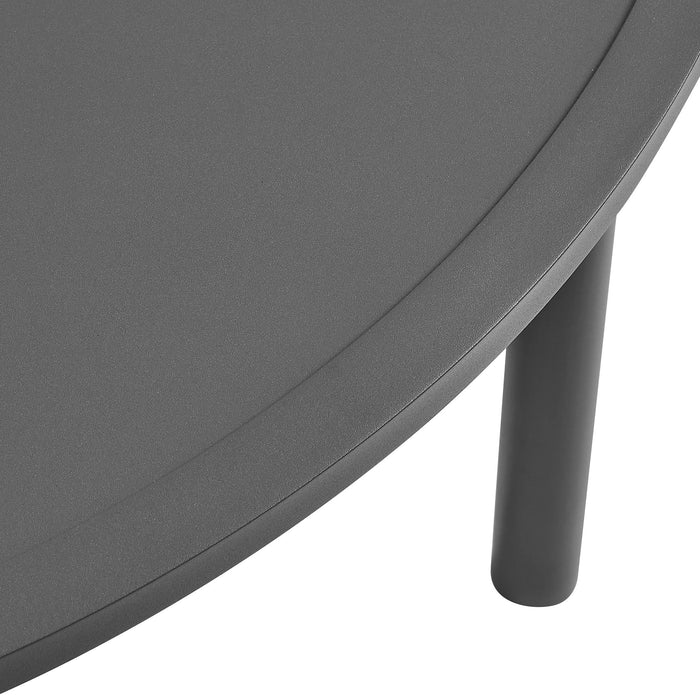 Modway Porta 2 Piece Nesting Outdoor Aluminum Coffee Table Set in Charcoal - detail view