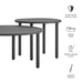 Modway Porta 2 Piece Nesting Outdoor Aluminum Coffee Table Set in Charcoal - dimensions and specifications