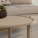 Modway Porta 2 Piece Nesting Outdoor Aluminum Coffee Table Set in Khaki - lifestyle view