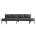 Modway Porta 2 Piece Outdoor Aluminum Modular Sofa in Charcoal Anthracite - angled view