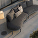 Modway Porta 2 Piece Outdoor Aluminum Modular Sofa in Charcoal Anthracite - side view