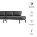 Modway Porta 2 Piece Outdoor Aluminum Modular Sofa in Charcoal Anthracite - dimensions and specifications