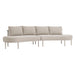 Modway Porta 2 Piece Outdoor Aluminum Modular Sofa in Khaki Stone - front view