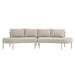 Modway Porta 2 Piece Outdoor Aluminum Modular Sofa in Khaki Stone - angled view