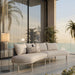 Modway Porta 2 Piece Outdoor Aluminum Modular Sofa in Khaki Stone - detail view