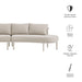 Modway Porta 2 Piece Outdoor Aluminum Modular Sofa in Khaki Stone - dimensions and specifications