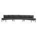 Modway Porta 3 Piece Outdoor Aluminum Modular Sofa in Anthracite - angled view