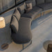 Modway Porta 3 Piece Outdoor Aluminum Modular Sofa in Anthracite - side view