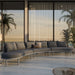 Modway Porta 3 Piece Outdoor Aluminum Modular Sofa in Anthracite - detail view