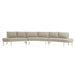 Modway Porta 3 Piece Outdoor Aluminum Modular Sofa in Khaki Stone - angled view