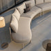 Modway Porta 3 Piece Outdoor Aluminum Modular Sofa in Khaki Stone - side view