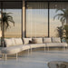 Modway Porta 3 Piece Outdoor Aluminum Modular Sofa in Khaki Stone - detail view