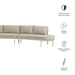 Modway Porta 3 Piece Outdoor Aluminum Modular Sofa in Khaki Stone - dimensions and specifications