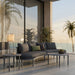 Modway Porta 4 Piece Outdoor Aluminum Modular Sofa Set in Charcoal Anthracite - detail view