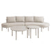Modway Porta 4 Piece Outdoor Aluminum Modular Sofa Set in Khaki Stone - angled view