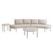 Modway Porta 4 Piece Outdoor Aluminum Modular Sofa Set in Khaki Stone - side view