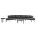 Modway Porta 5 Piece Outdoor Aluminum Modular Sofa Set in Charcoal Anthracite - side view