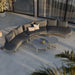 Modway Porta 5 Piece Outdoor Aluminum Modular Sofa Set in Charcoal Anthracite - lifestyle view