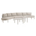 Modway Porta 5 Piece Outdoor Aluminum Modular Sofa Set in Khaki Stone - front view