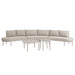 Modway Porta 5 Piece Outdoor Aluminum Modular Sofa Set in Khaki Stone - angled view