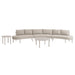 Modway Porta 5 Piece Outdoor Aluminum Modular Sofa Set in Khaki Stone - side view
