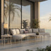Modway Porta 5 Piece Outdoor Aluminum Modular Sofa Set in Khaki Stone - detail view
