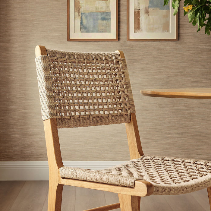 Modway Tindra Woven Dining Chairs Set of 2 in Natural - lifestyle view 13