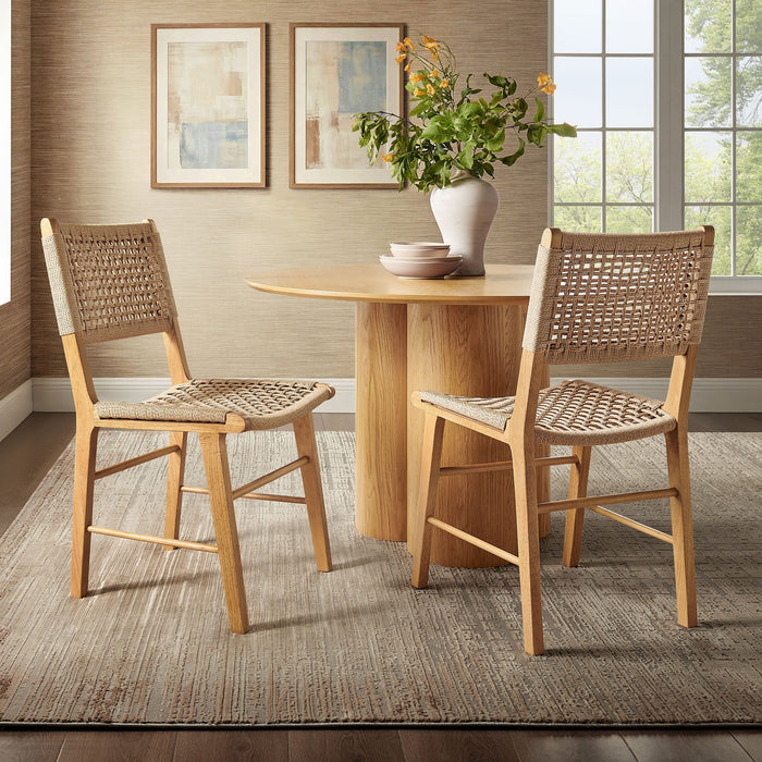 Modway Tindra Woven Dining Chairs Set of 2 in Natural - lifestyle view 15