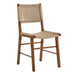 Modway Tindra Woven Dining Chairs Set of 2 in Walnut - angled view