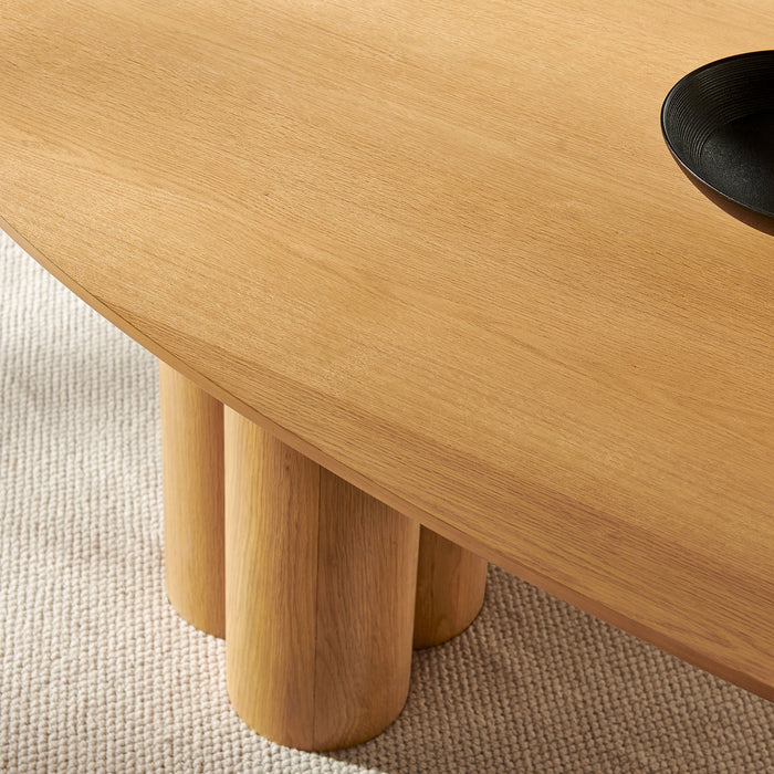 Modway Renwick 79 Inch Oak Veneer Oval Pedestal Dining Table in Oak - lifestyle view