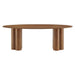 Modway Renwick 79 Inch Oak Veneer Oval Pedestal Dining Table in Walnut - angled view