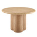 Tori 48 Inch Round Indoor and Outdoor Dining Table Travertine