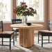 Tori 48 Inch Round Indoor and Outdoor Dining Table Travertine