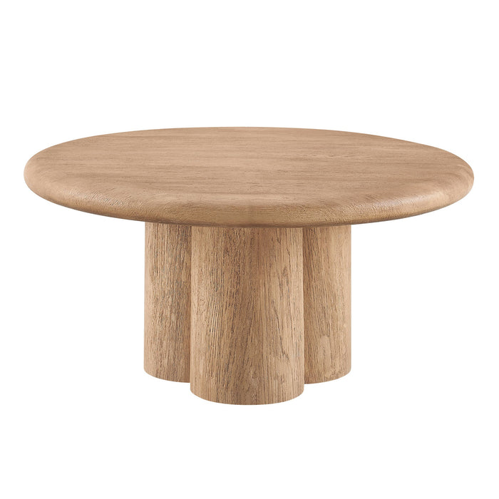 Tori 31 Inch Round Indoor and Outdoor Coffee Table Oak