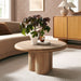 Tori 31 Inch Round Indoor and Outdoor Coffee Table Oak