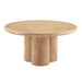 Tori 31 Inch Round Indoor and Outdoor Coffee Table Travertine