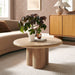 Tori 31 Inch Round Indoor and Outdoor Coffee Table Travertine