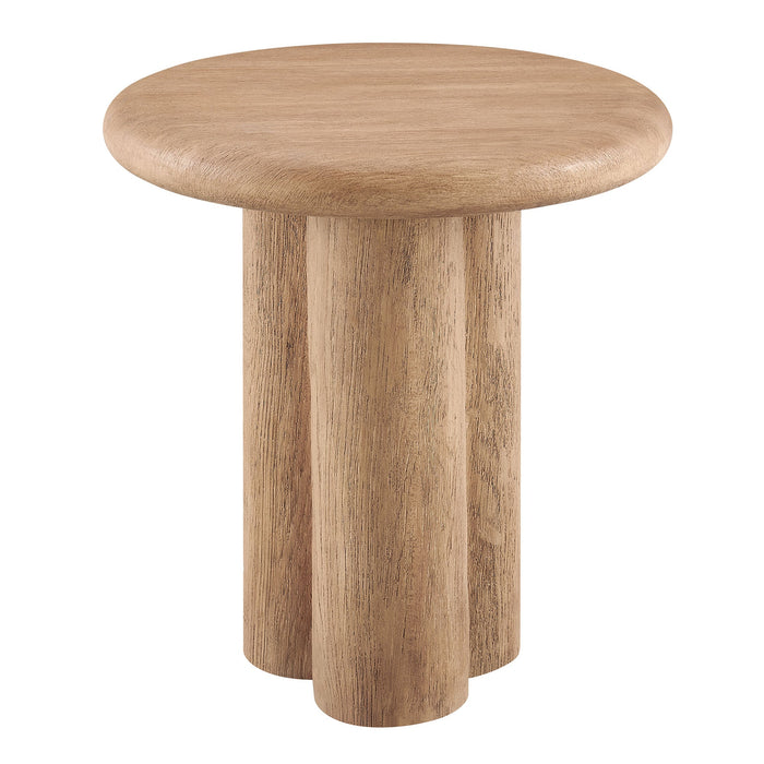Tori 20 Inch Round Indoor and Outdoor Side Table Oak