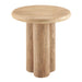 Tori 20 Inch Round Indoor and Outdoor Side Table Travertine