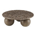 Pietra Indoor Outdoor Round Coffee Table Dark Emperador Marble