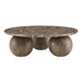Pietra Indoor Outdoor Round Coffee Table Dark Emperador Marble