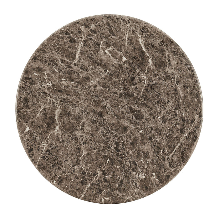 Pietra Indoor Outdoor Round Coffee Table Dark Emperador Marble